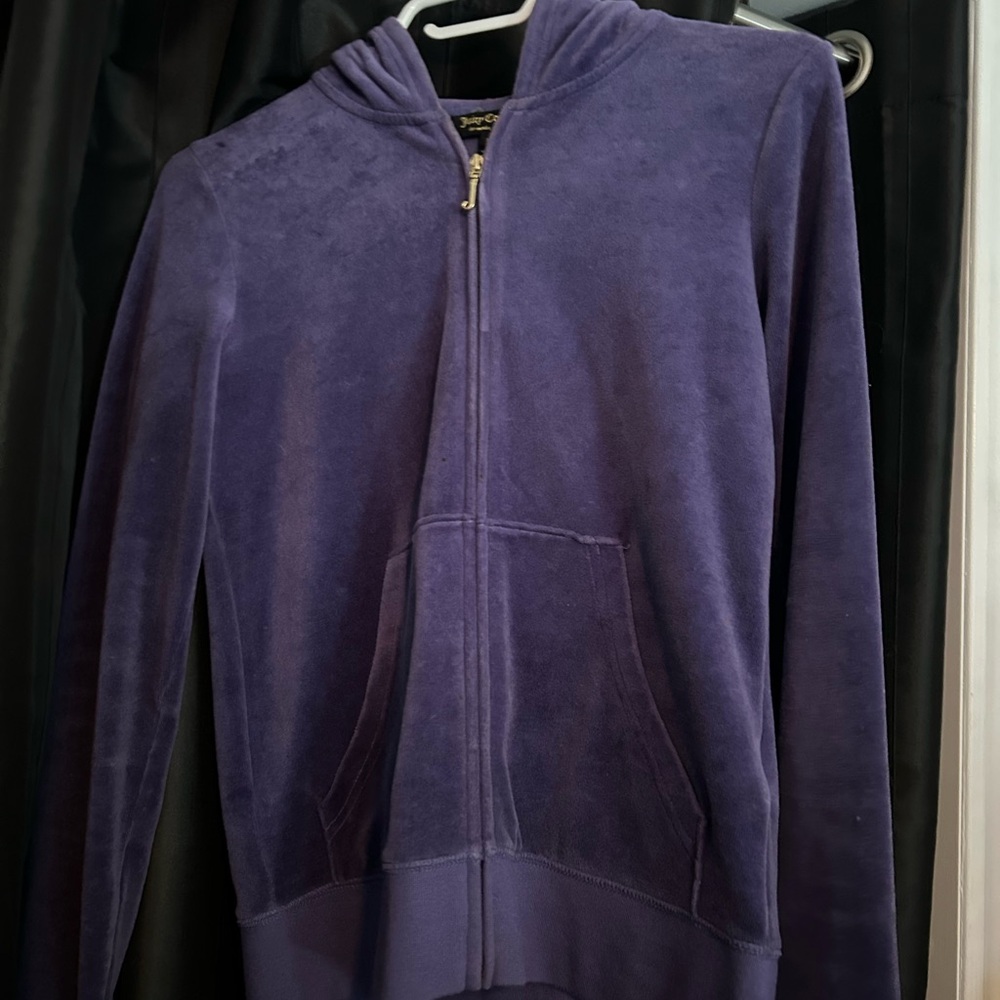 Juicy Couture Purple Velour Velvet Zip-Up Hoodie